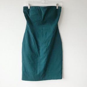 Vince Camuto Strapless Bodycon Geo Deco Dress